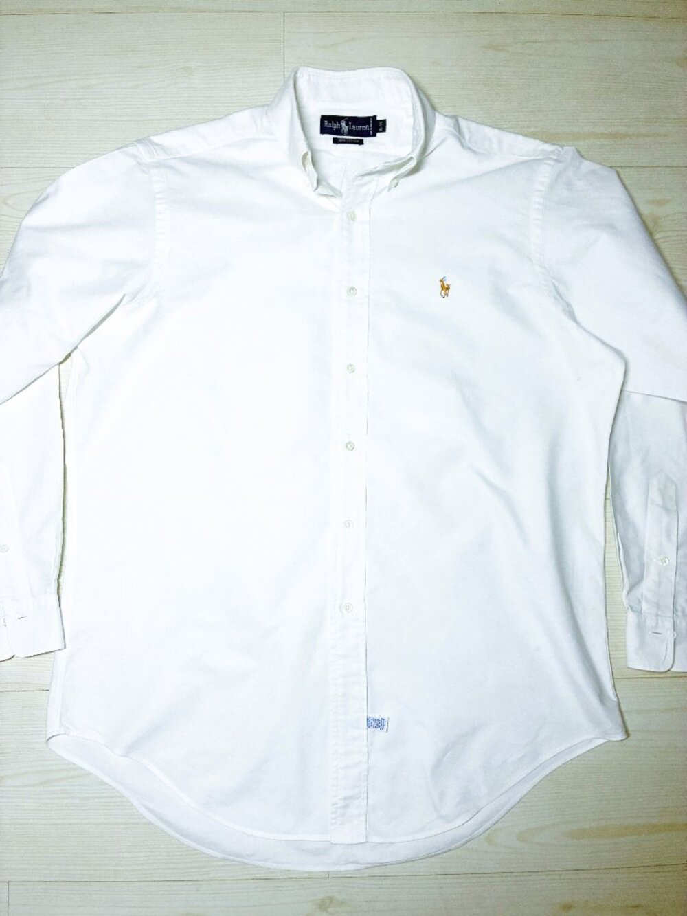 Ralph Lauren Men's White Oxford Shirt Size 16-34 Navy Silver Label RN# 41381